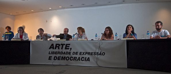 Mesa do debate: Arte, Liberdade de Expressão e Democracia. (Foto: Luis Jungmann Girafa)