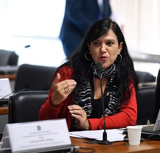 Maria José Braga defende a aprovação do Projeto de Lei 191/2015, que propõe a federalização da apuração de crimes contra a atividade jornalística, que seria feita pela Polícia Federal (Foto: Edilson Rodrigues/Agência Senado).