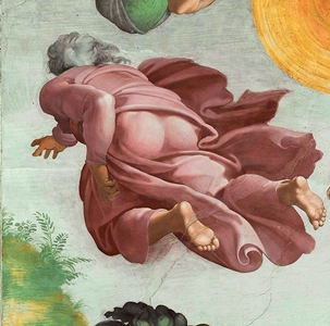 Parece que Michelangelo pintou Javé com o traseiro de fora para mostrar a sua insatisfação com o papa Júlio II