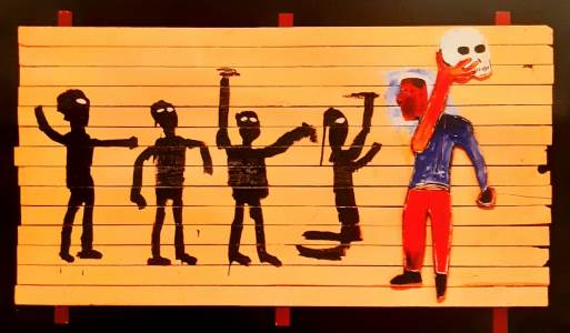 Ilustração: "Procissão", de Jean-Michel Basquiat, 1986.